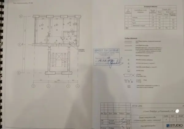 Согласованный план перепланировки: Решетникова, д 11